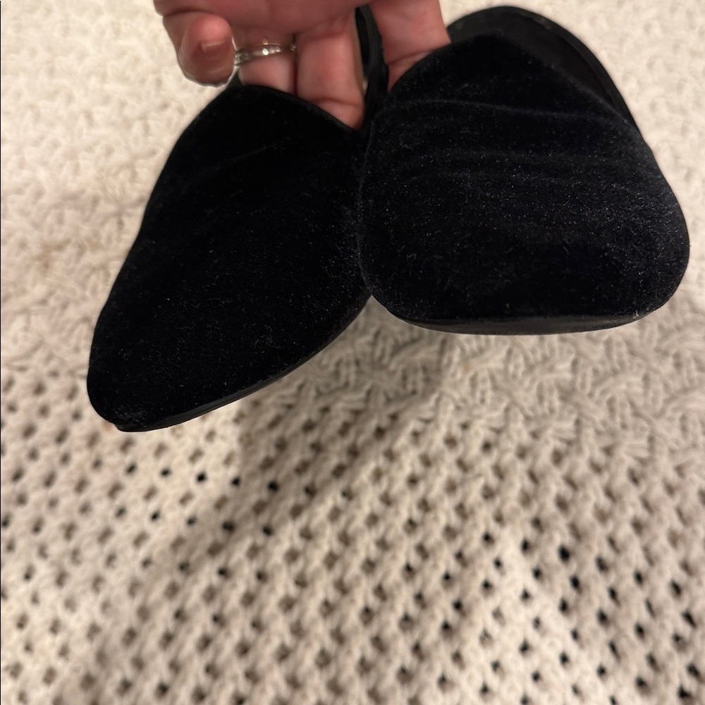 Birdies Women's Elegant  Flats Black Velvet  - The Heron 7/5 - Picture 5 of 9